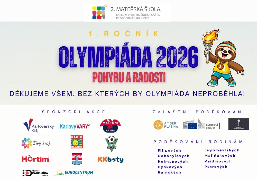 PODĚKOVÁNÍ SPONZORŮM olympiády